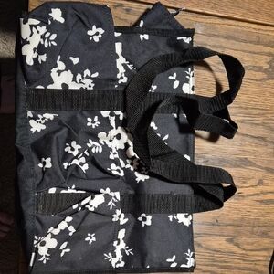 Black and White Floral Tote Bag
